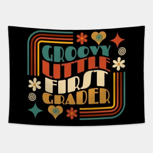 Groovy Little First Grader First Day of School Tapestry