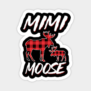 Red Plaid Mimi Moose Matching Family Pajama Christmas Gift Magnet