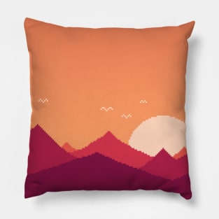 Warm Sunset At The Red Mountains Pillow