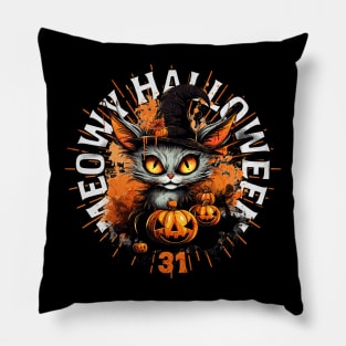 Meowy Halloween Pillow