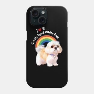 Crusty Eyed Malshi Puppy Fluffy Crusty White Dog Phone Case