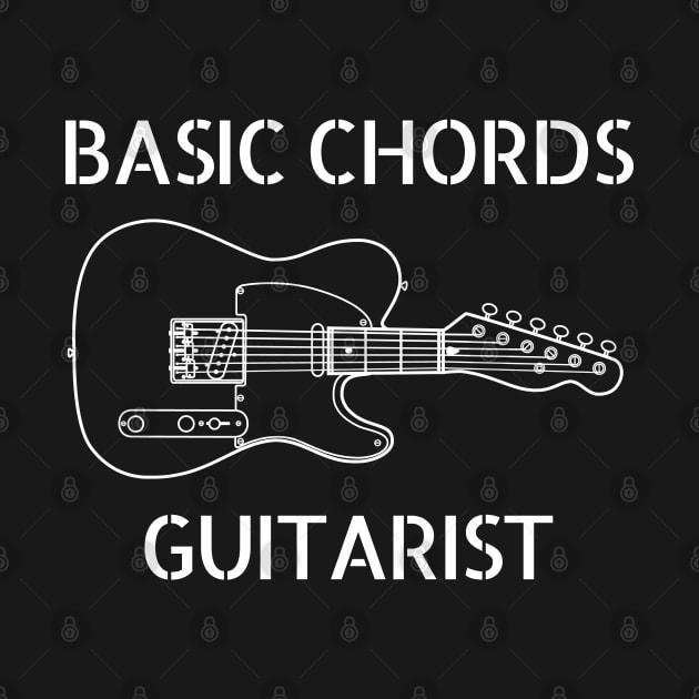 Basic Chords Guitarist Three Frets T-Style Guitar Outline by nightsworthy