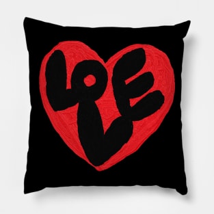 love, heart, oil painting Pillow