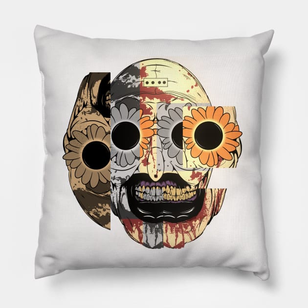 Art The Clown Puzzle Face Pillow by Veljam