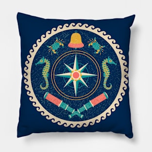 Nautical circle poster-2 Pillow