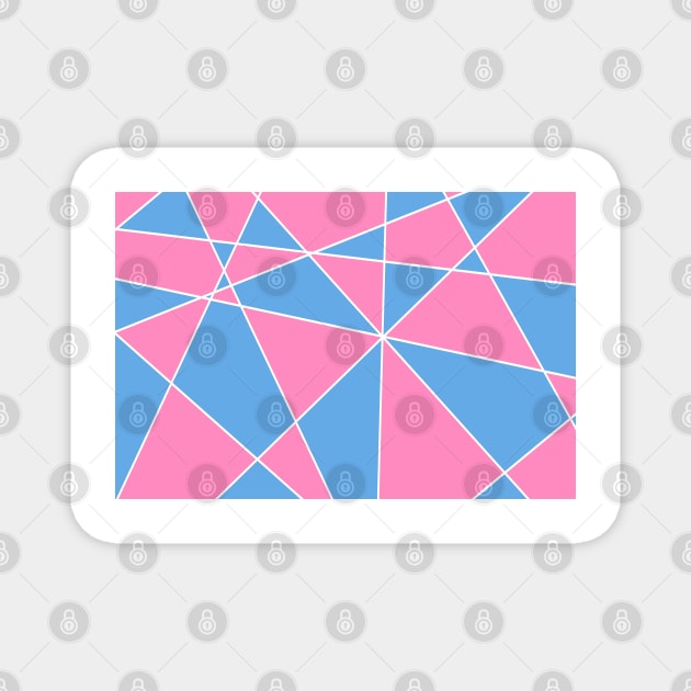 Pastel Pink And Blue Geometric Pattern Magnet by LunaMay