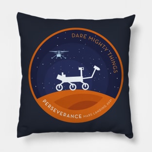 Mars Perseverance Night Silhouette Pillow