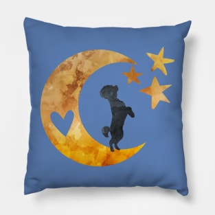 Poodle Half Moon And Stars Pillow