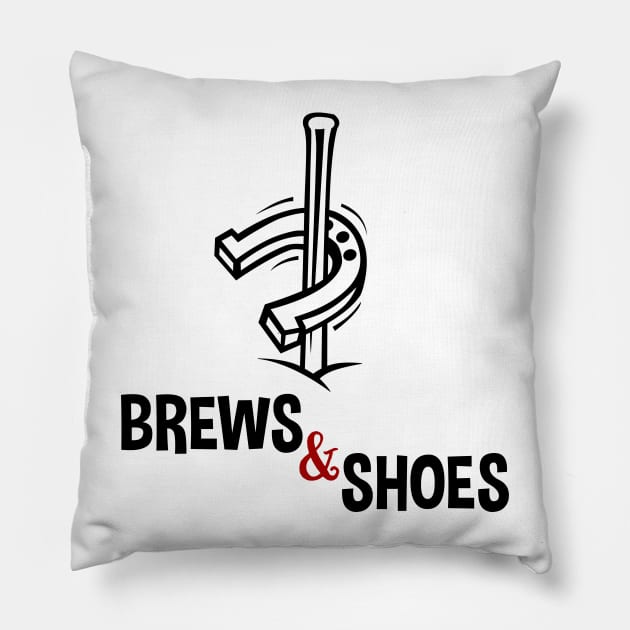 Brews and Shoes Horseshoe Ringer Pitching Pillow by SassySoClassy