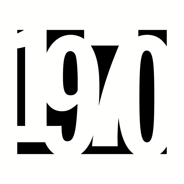 1970 Funky Overlapping Reverse Numbers for Light Backgrounds by MotiviTees