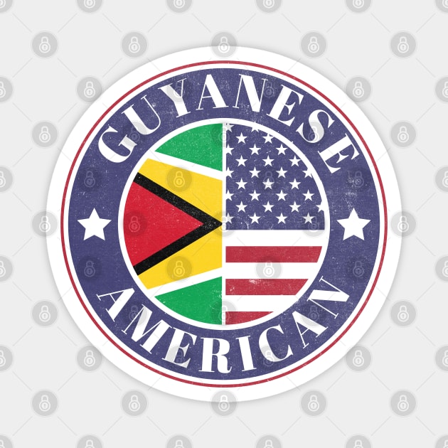 Proud Guyanese-American Badge - Guyana Flag Magnet by Yesteeyear