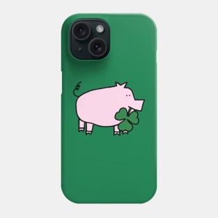 Saint Patricks Day Pig with Shamrock Phone Case