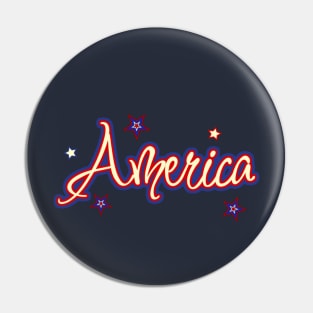 Patriotic America  Graphic Pin