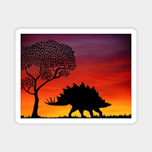 Dinosaur Sunset Magnet