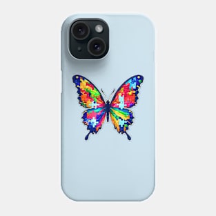 Autism Awareness Graphic Design Butterfly Puzzle Phone Case
