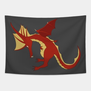 Bowing Cute Red Dragon Tapestry