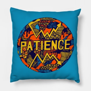 Orange Blue Circle of Patience Pillow