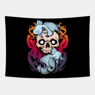 Skull Fish - Sunset Tapestry