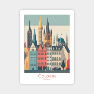 Cologne, Germany - minimalistic Vintage Retro Travel Poster Magnet