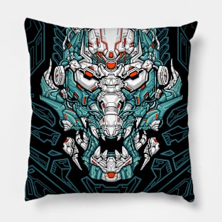 mecha wolfhead artwork Pillow