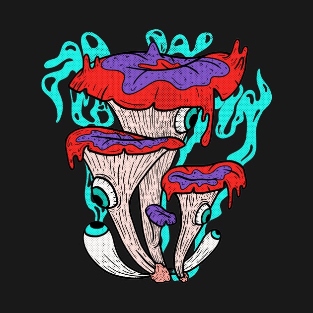 Psychedelic Magic Mushrooms by Mooxy