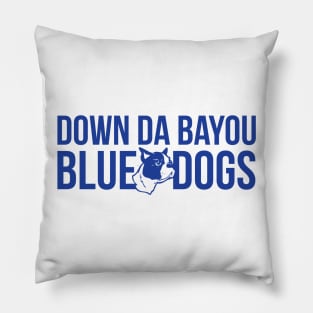 Down Da Bayou Blue Dogs Pillow