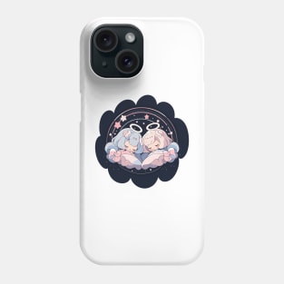 Adorable Anime Chibi Gemini Zodiac Sleeping Little Astro Girl Phone Case