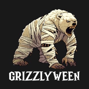 Grizzly Dressed As Mummy - Grizzly Bear Halloween T-Shirt