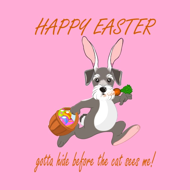 Happy Easter Funny Schnauzer Bunny by TexasTeez