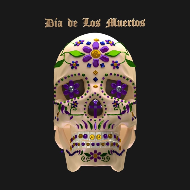 Dia De Los Muertos - Flower Skull by apadilladesign