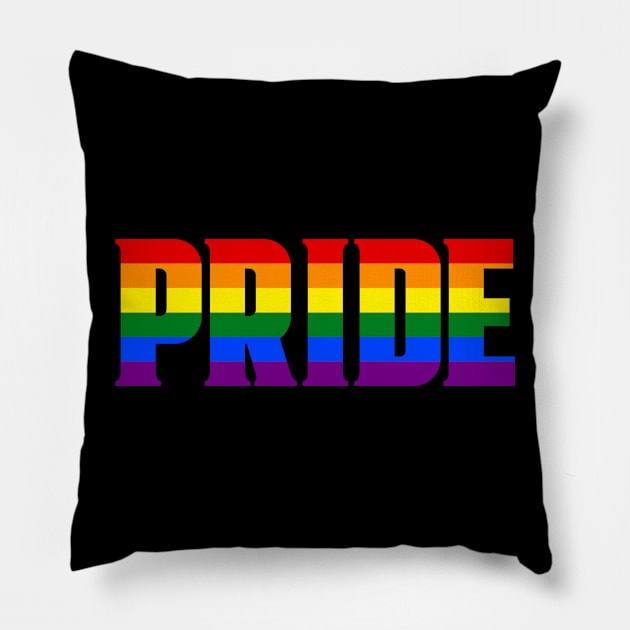 Pride Love Rainbow Font Pillow by sanseffort