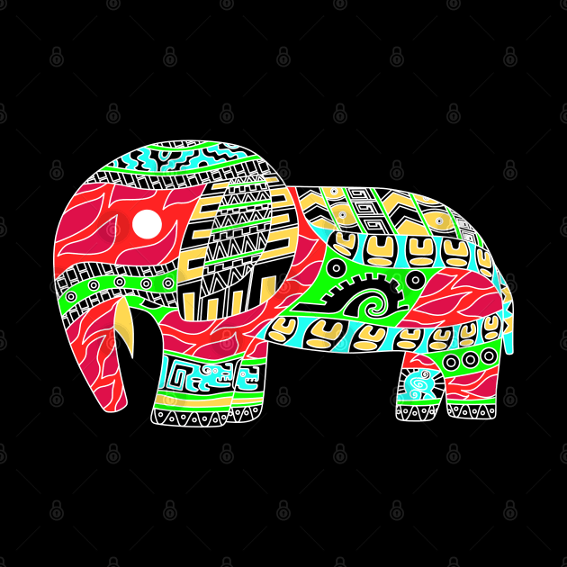 mexican rainbow totonac elephant in ecopop arts by jorge_lebeau