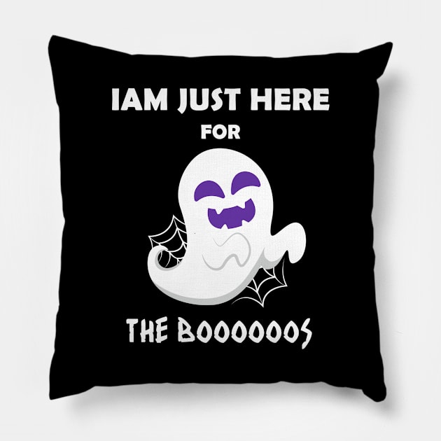 Halloween Funny Gift T-shirt Iam Here For The Boo Pillow by Trendy_Designs