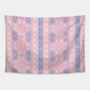 Sunrise Pink Decorative Boho Tile Pattern Tapestry