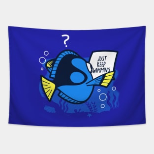 Funny Fish Underwater Cartoon Funny Quote Meme Tapestry