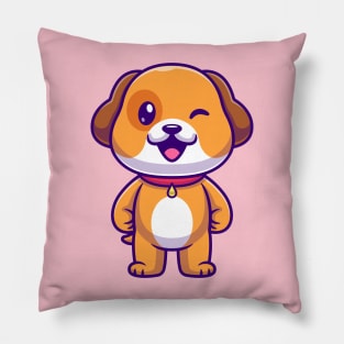 Cute Dog Standing Cartoon Pillow