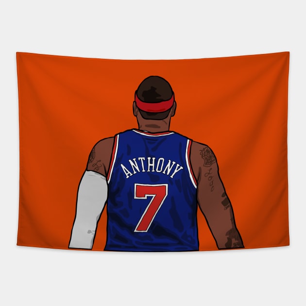 Carmelo Anthony Back-To Tapestry by rattraptees