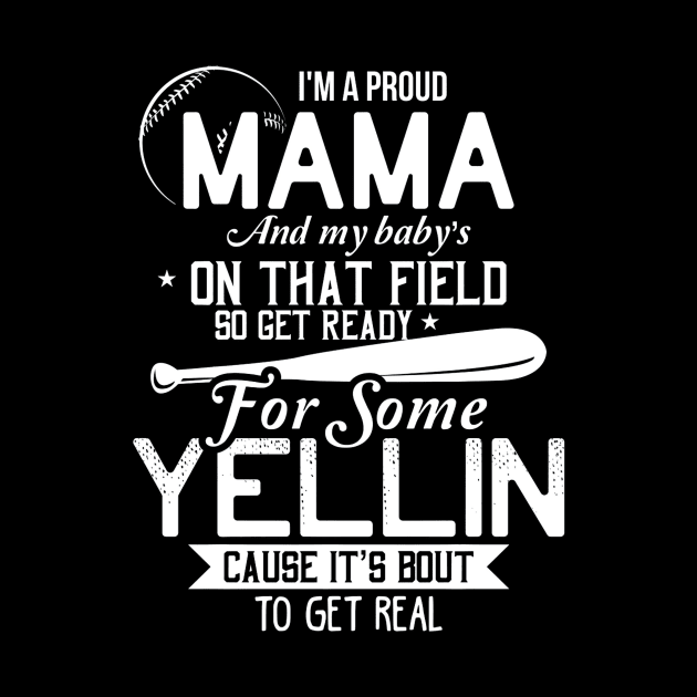 Proud Mama Baseball Shirt Funny Mom Of Baseball Player Gifts by Chicu