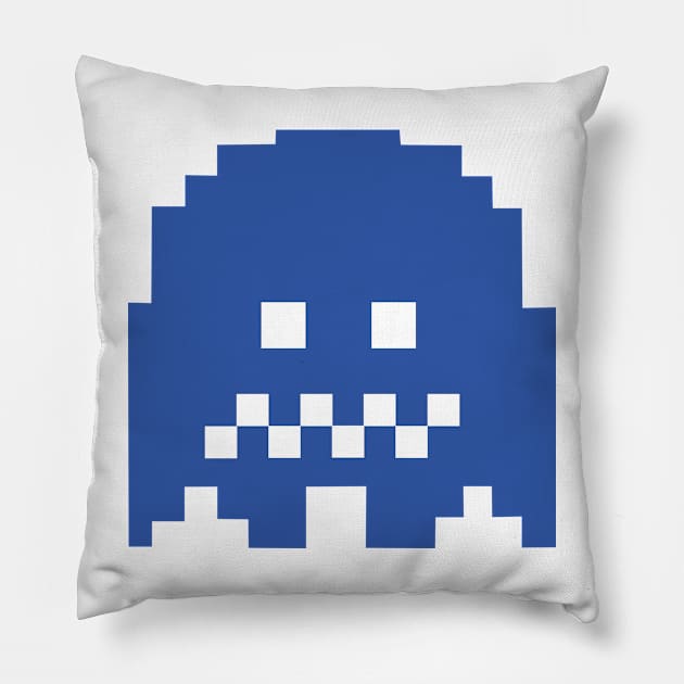 Pacman blue ghost Pillow by ezioman