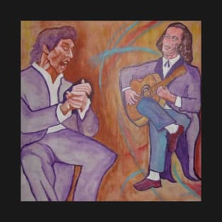 Paco de Lucia and singer Camarón de la Isla, painted by Aguijarro T-Shirt