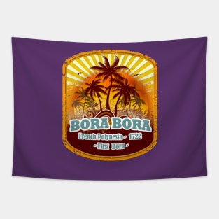 Bora Bora Sunset Paradise Tapestry