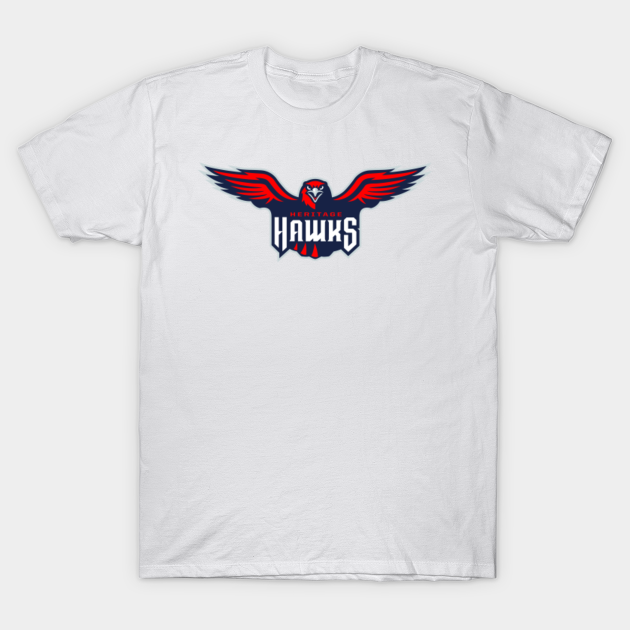 Discover Heritage Community Unit School District Hawks Mascot - High School - Heritage Hawks - T-Shirt