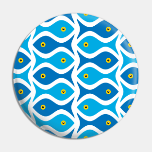 Blue Fish Pattern Pin