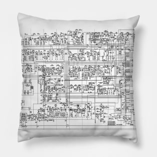 Circuit Board Diagram Electronic Schematic Printed Engineering Pillow