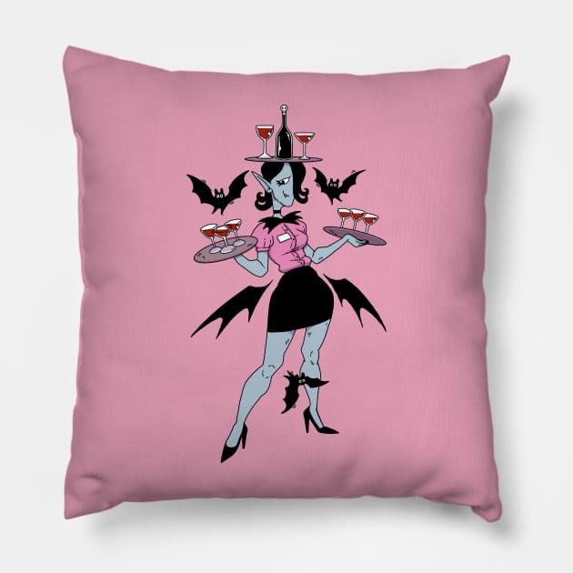 Vampire Waitress Pillow by JenniferSmith