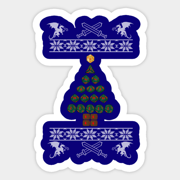 Dnd ugly Christmas sweater - Dnd - Sticker