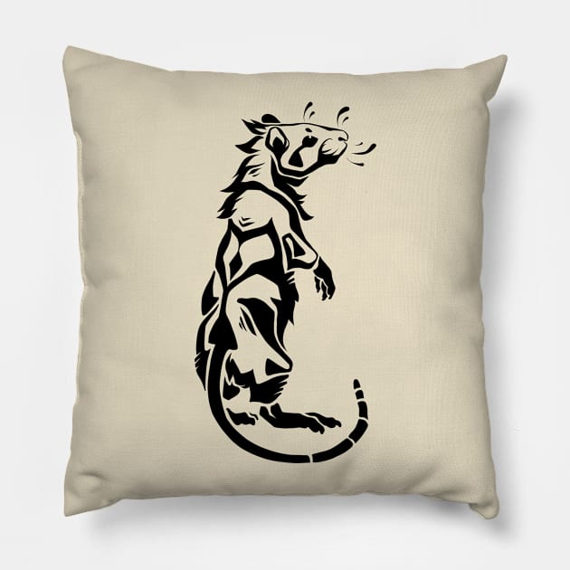 Tribal Rat Pillow by Chrysisi