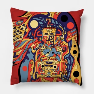 pakal the mister astronaut in mayan ship ecopop Pillow