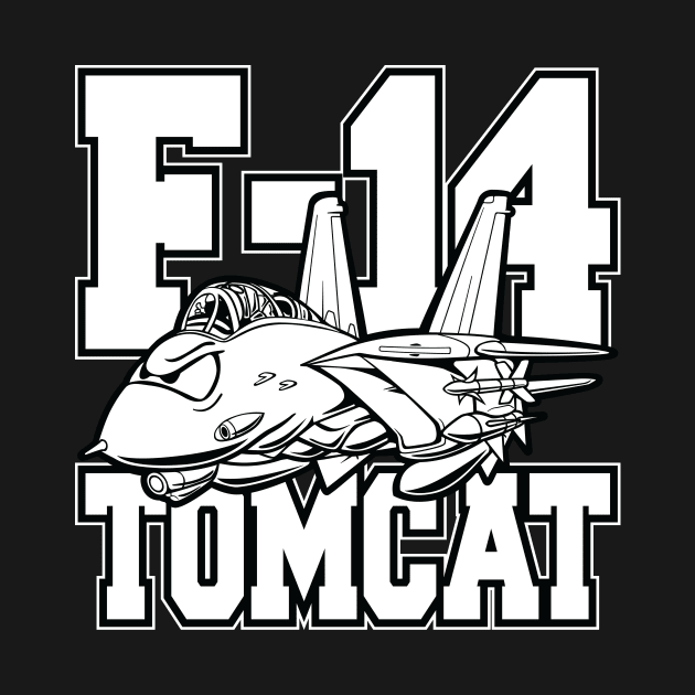 F-14 Tomcat Classic Fighter Jet Aircraft Cartoon by hobrath