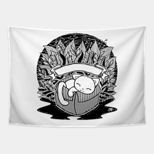 It It Fits Line Art Illustration with Empty Banner Tapestry